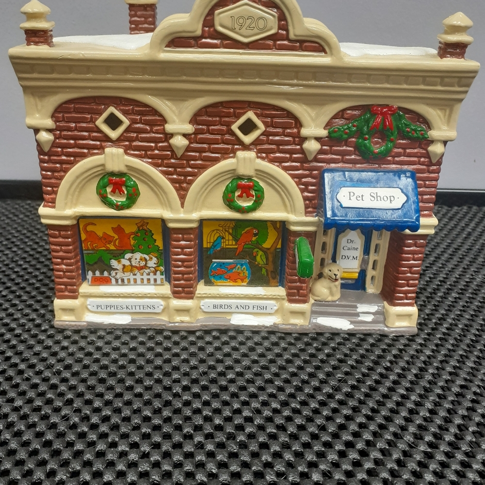 1992 Department 56 snow village vet and pet shop